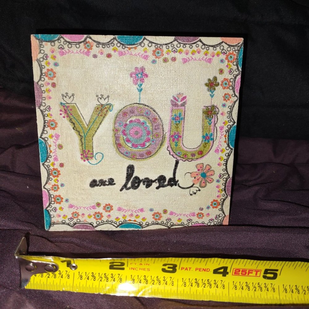 Wood "You are loved" Sign